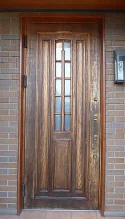 木製玄関ドアオイル仕上げ1