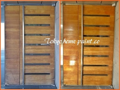 木製玄関ドア塗装