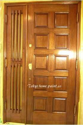 ヤマハの玄関ドア再塗装10