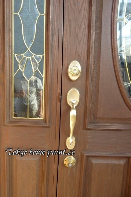 スウェーデン玄関ドア塗装と補修13