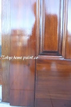 木製ヤマハ玄関ドア塗装11