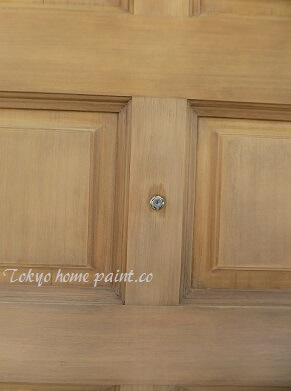 木製玄関ドア塗装、千葉県6