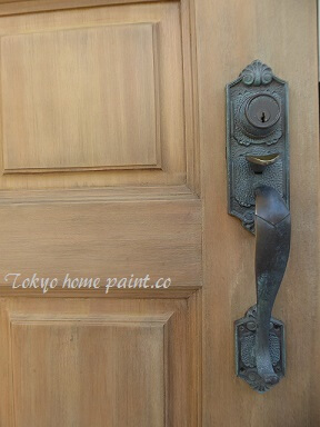 木製玄関ドア塗装、千葉県7