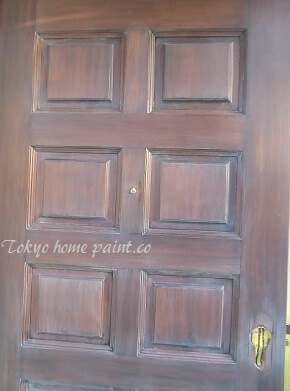 木製玄関ドア塗装、千葉県9