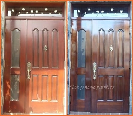 ヤマハ製玄関ドアの再塗装工事の画像