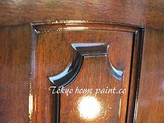 木製玄関ドア塗装、西東京5