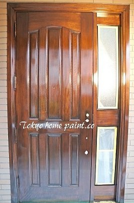 木製玄関ドア塗装世田谷区仕上げ
