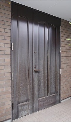 アイカ玄関ドア塗装、杉並区、工事前