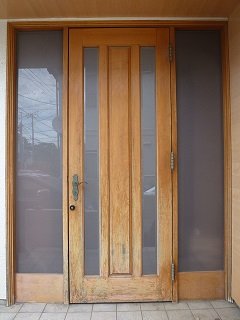 杉並区区木製玄関ドア塗装工事前