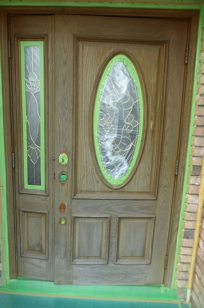 スウェーデン玄関ドア塗装と補修5