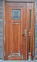 木製玄関ドア塗装工事、町田市、工事前