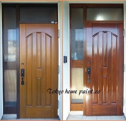 ヤマハ玄関ドア塗装埼玉県所沢市
