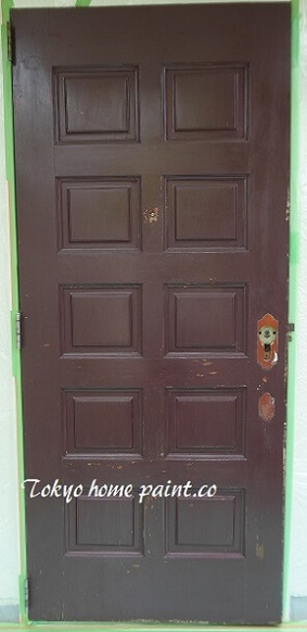 ヤマハ玄関ドア塗装、千葉県浦安市