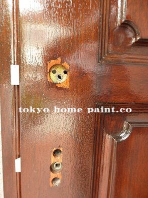 ヤマハ玄関ドア塗装6