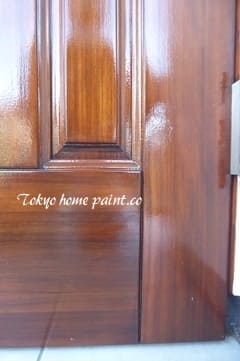 木製ヤマハ玄関ドア塗装12