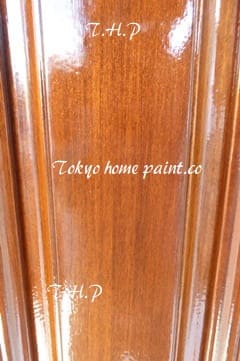 木製ヤマハ玄関ドア塗装15
