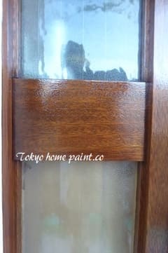 木製ヤマハ玄関ドア塗装16