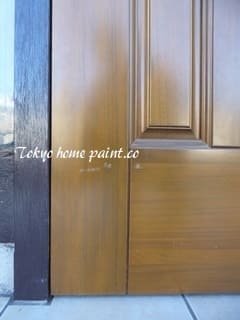 木製ヤマハ玄関ドア塗装2
