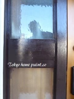 木製ヤマハ玄関ドア塗装4