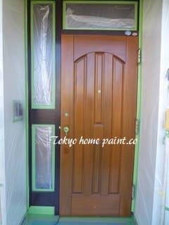 木製ヤマハ玄関ドア塗装8