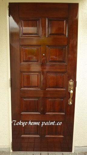 木製玄関ドア塗装、千葉県12