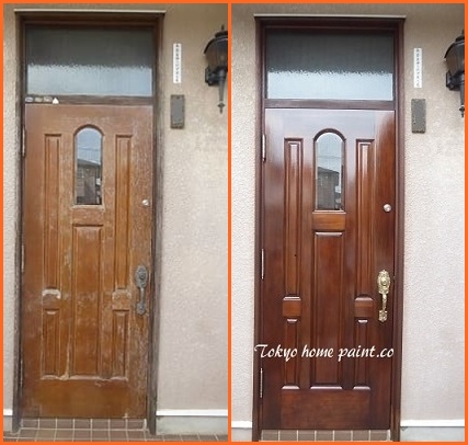 ヤマハ玄関ドア再塗装.4仕上げ